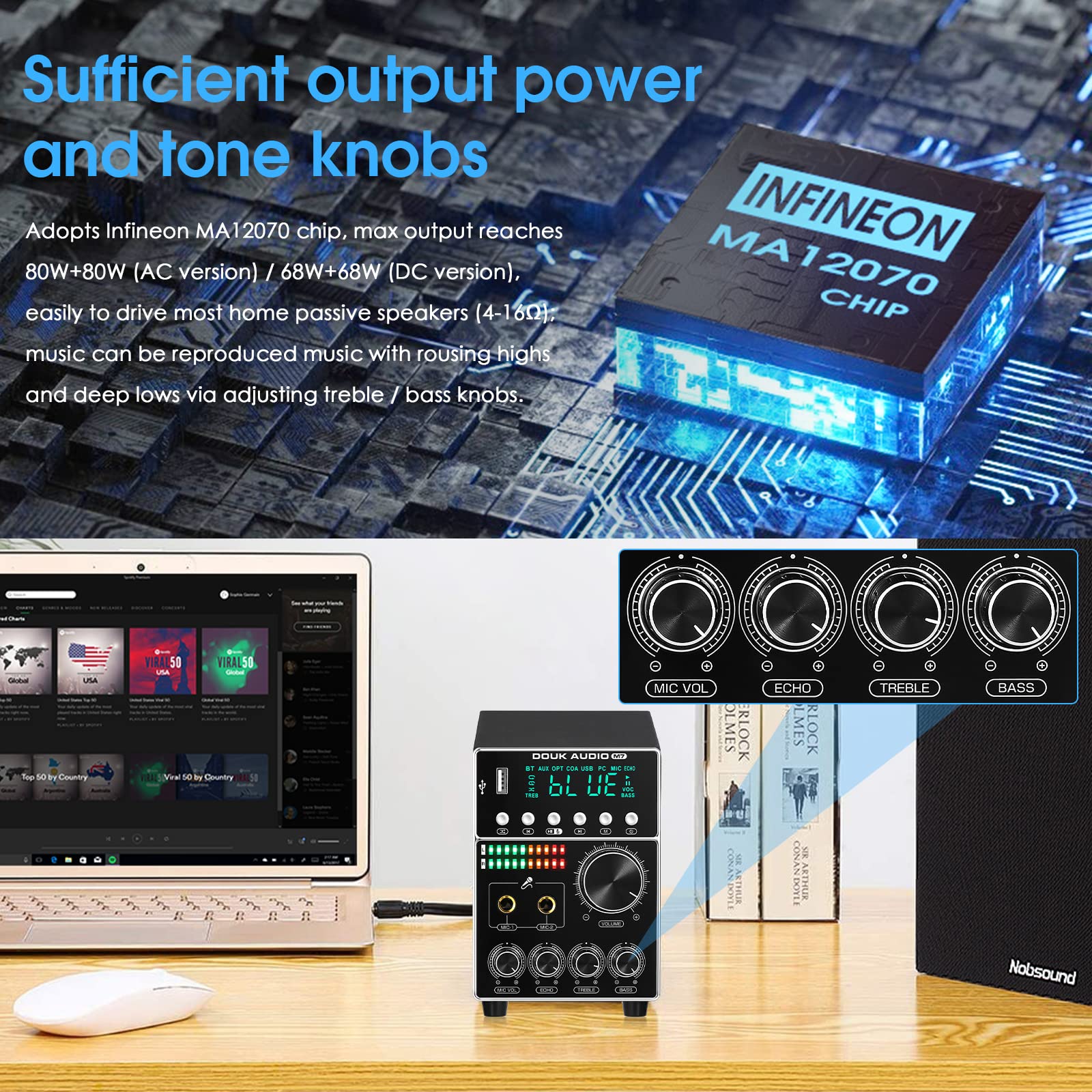 Amazon.com: Douk Audio M7 160W Karaoke Wireless Bluetooth